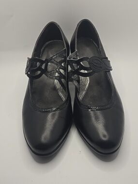 NAOT LUMA Leather Mary Jane Pumps 2.5" Heels Black Sz 38 / 7 Cottagore Boho